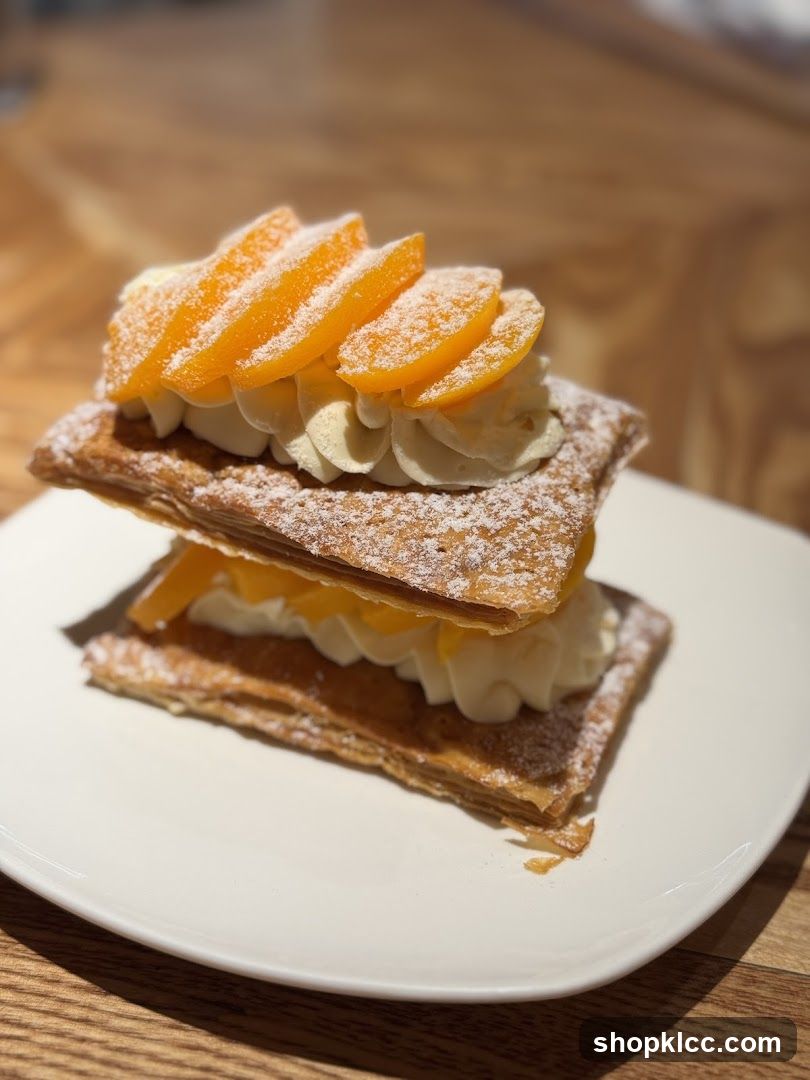 Mille-feuille with Peaches