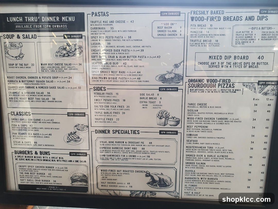 LUNCH THRU' DINNER MENU