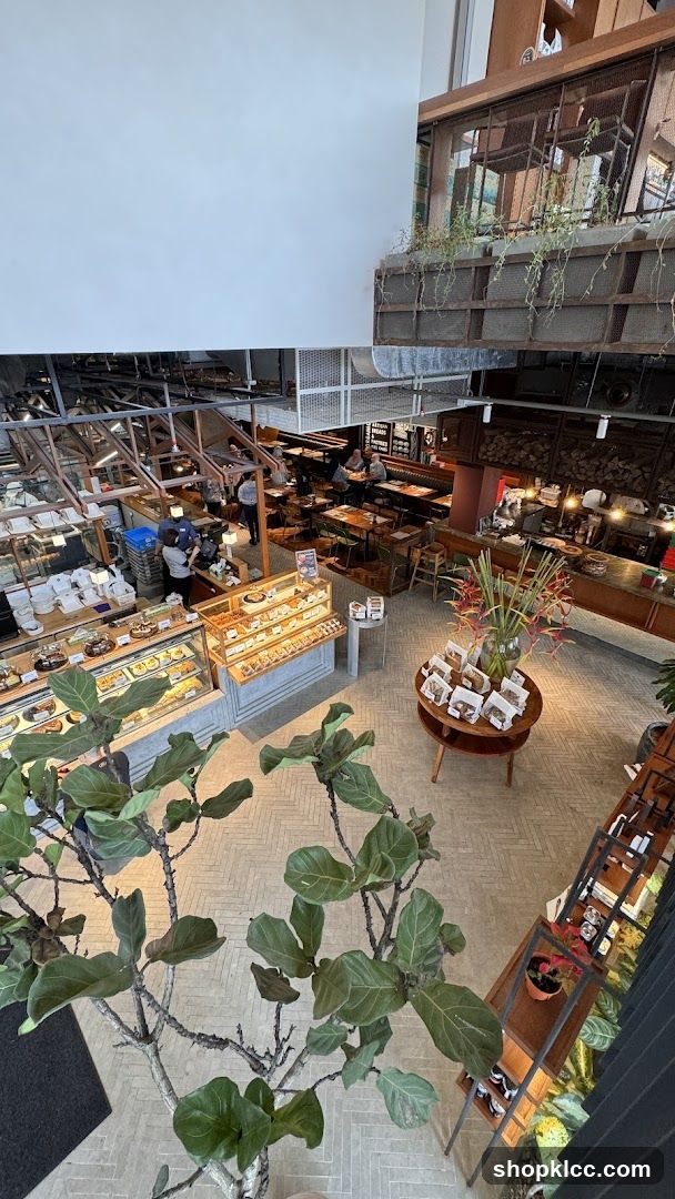 Interior of a bakery and cafe