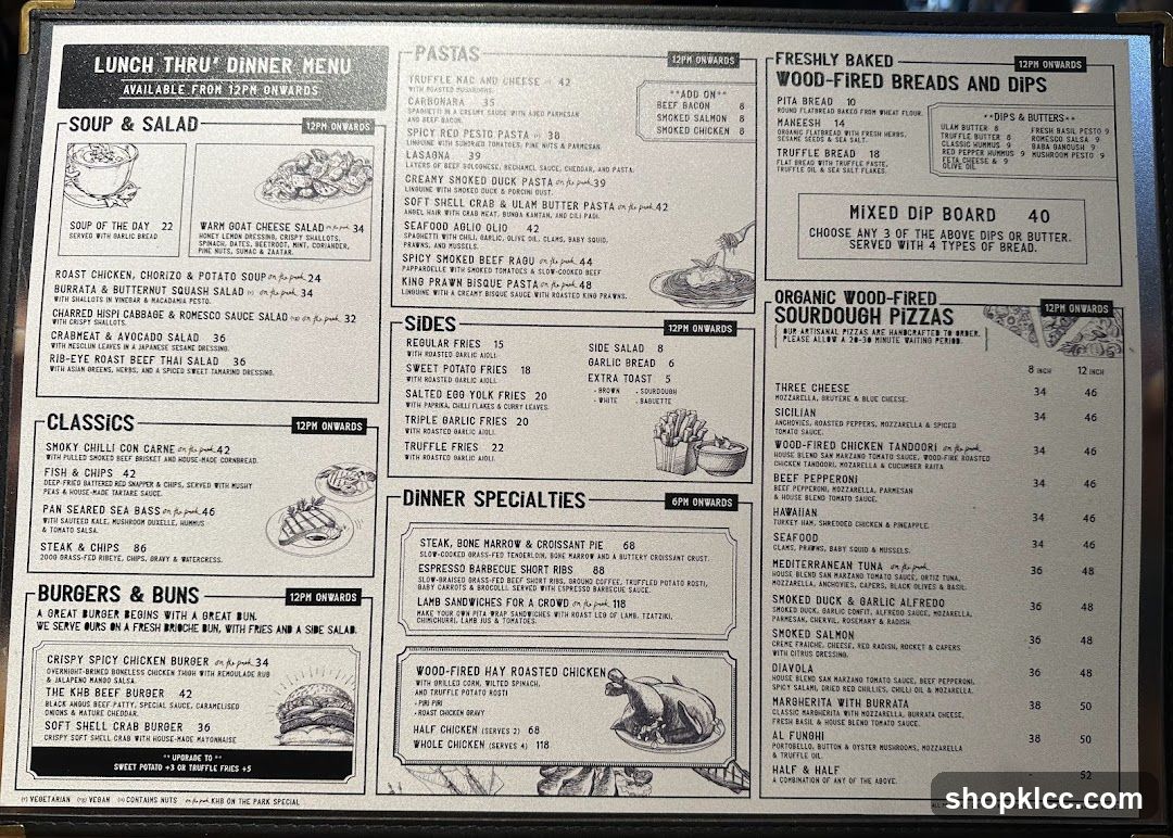LUNCH THRU DINNER MENU