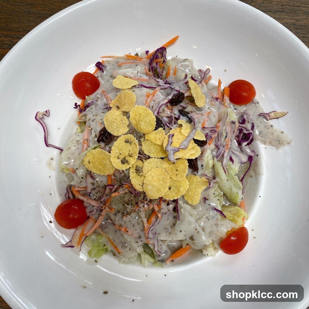 Salad with Dressing and Toppings