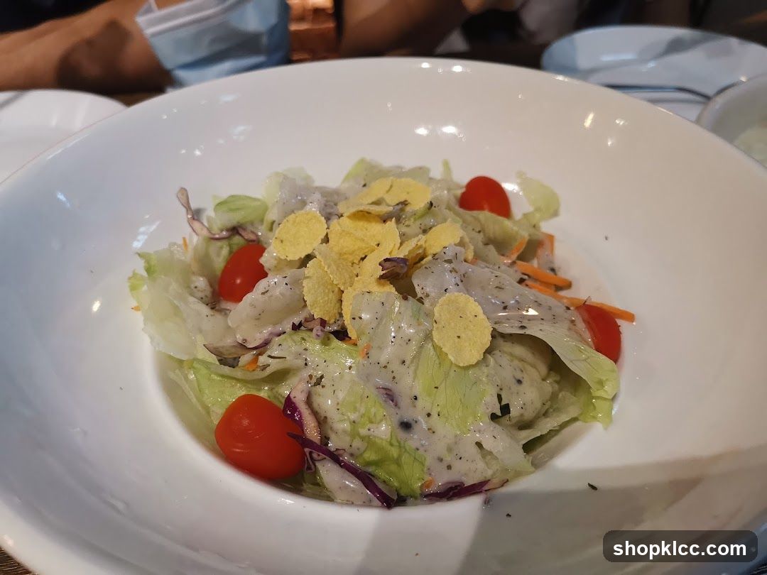 Salad with Dressing and Corn Flakes