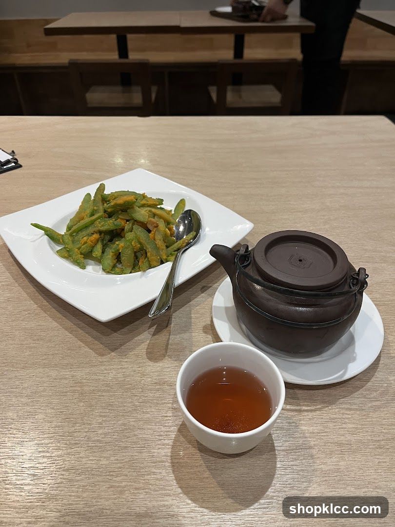 Fried Green Beans and Tea