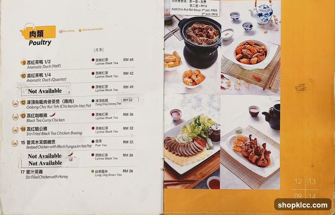 Poultry Menu