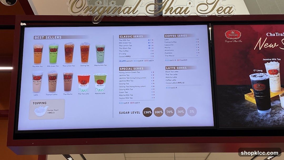 Original Thai Tea Menu