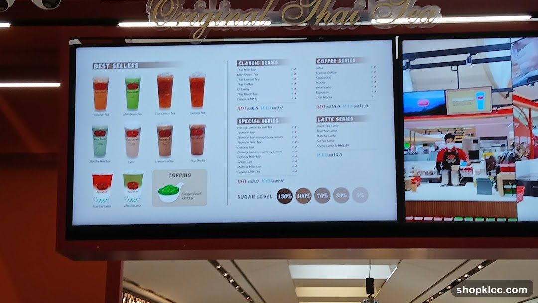 Original Thai Tea Menu