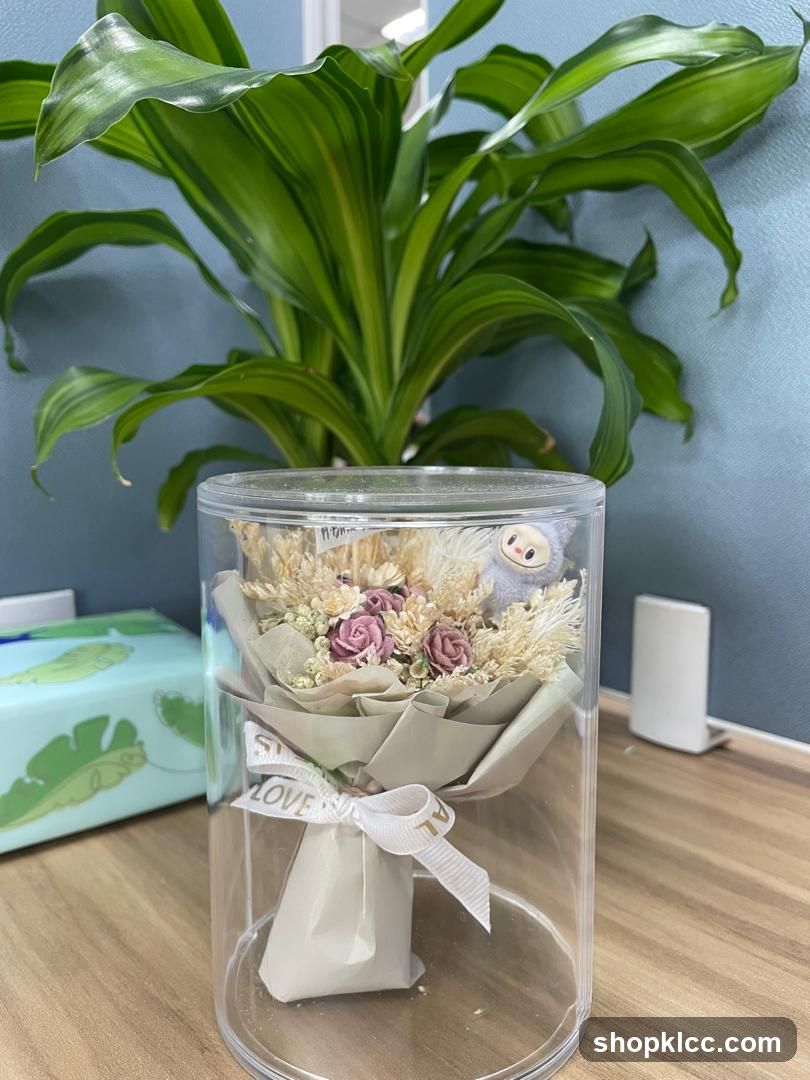Dried Flower Bouquet with Plush Toy