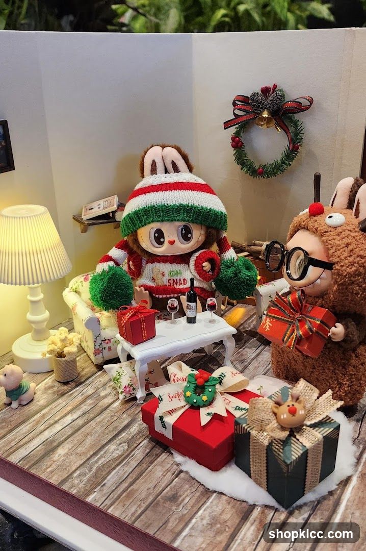 Christmas Scene with Dolls