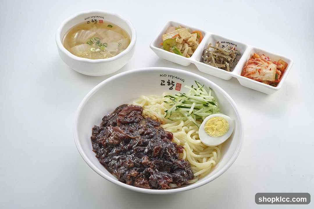 Korean Noodles with Side Dishes