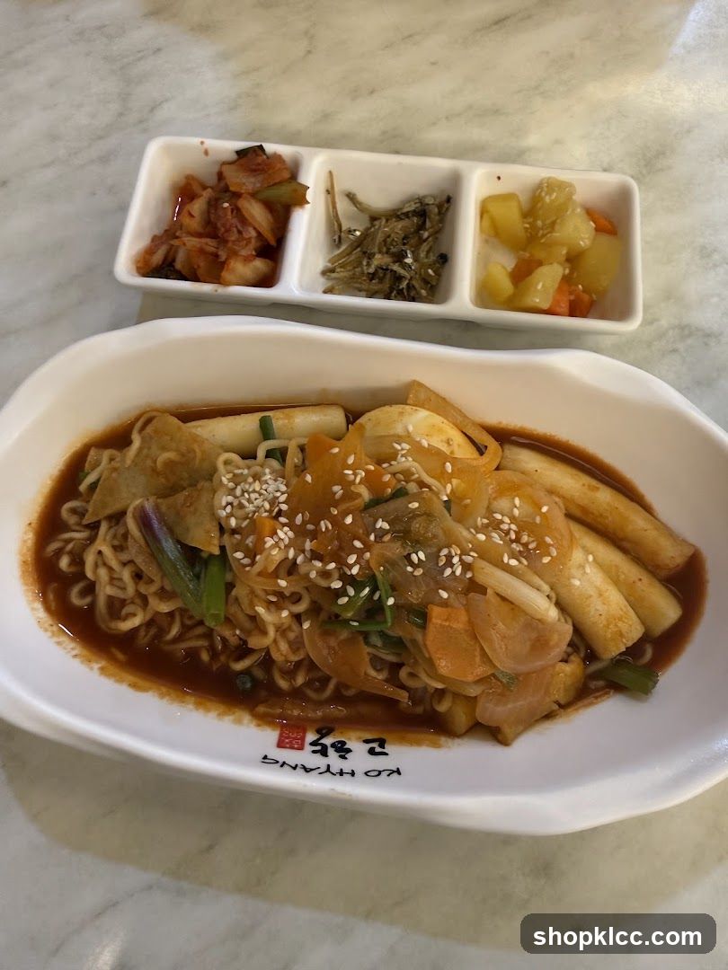 Korean Noodle Dish with Side Dishes