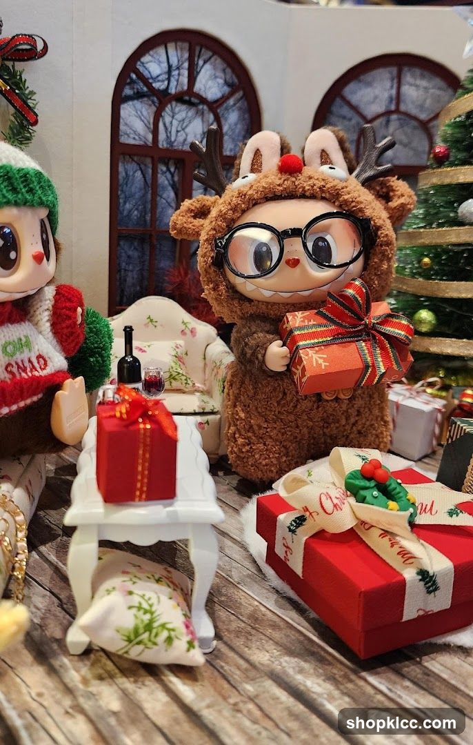 Christmas Scene with Dolls