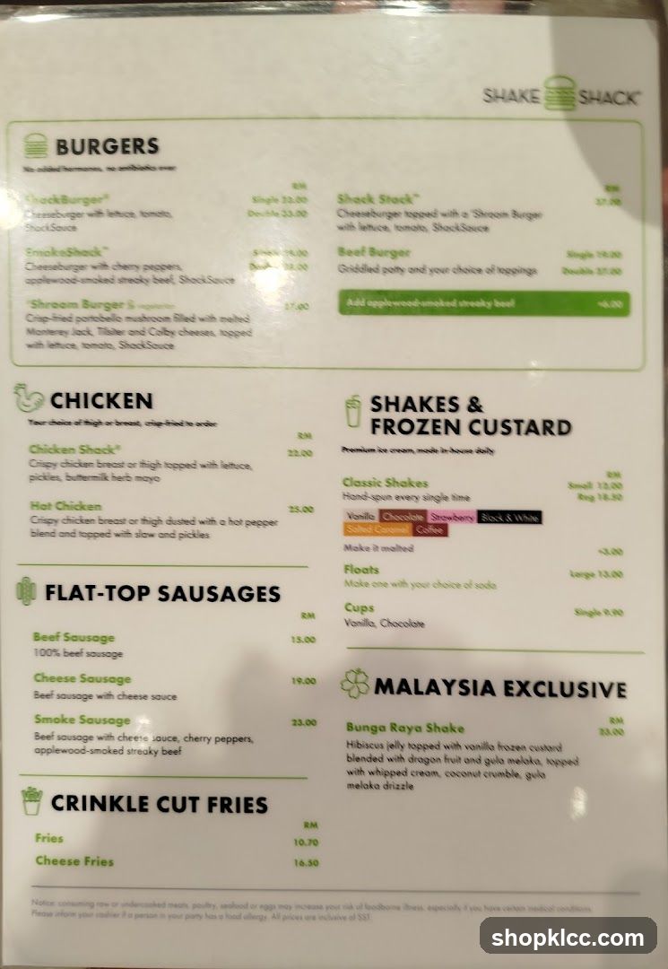 Shake Shack Menu