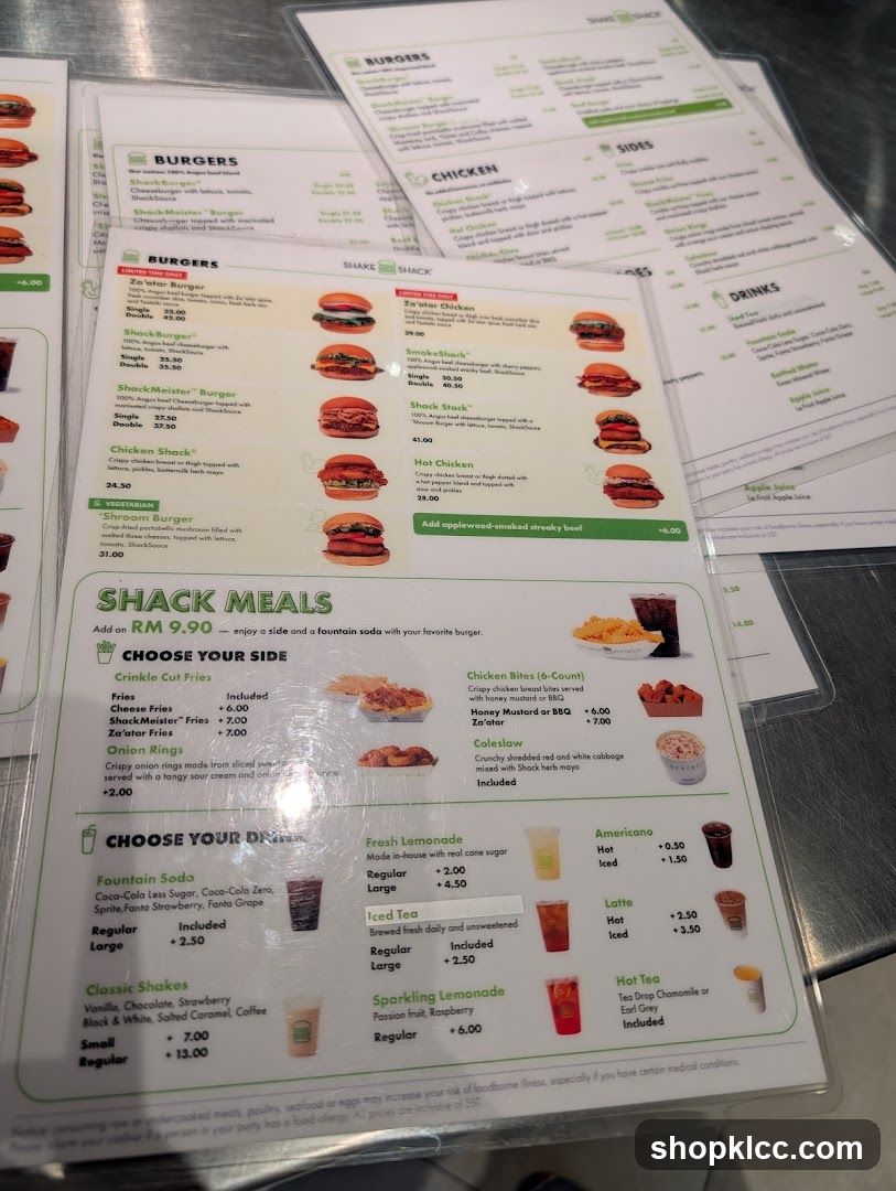SHAKE SHACK MENU