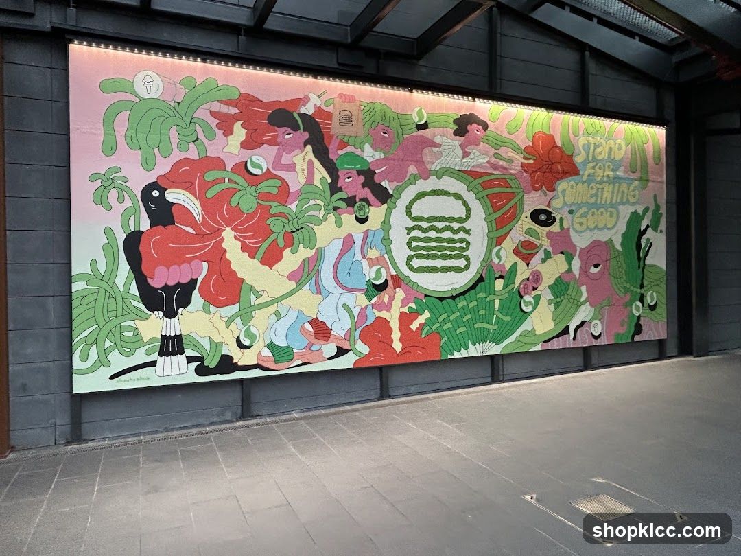 Mural with Burger Logo