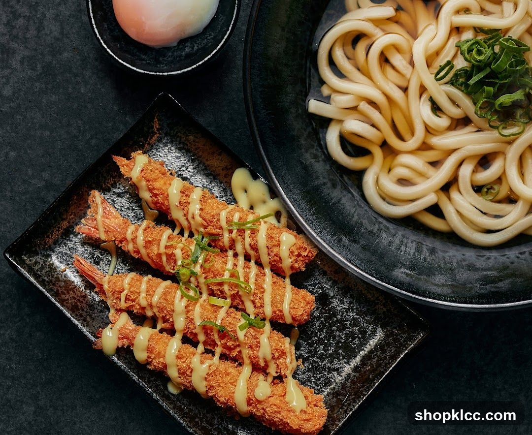 Fried Shrimp and Udon Noodles