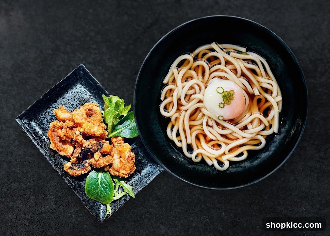 Udon Noodles with Fried Calamari