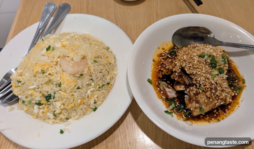 Shrimp Fried Rice and Chicken Dish