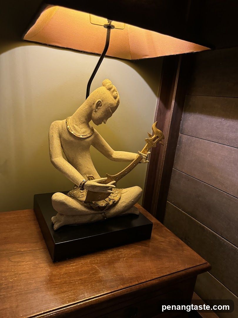 Statue on a wooden table