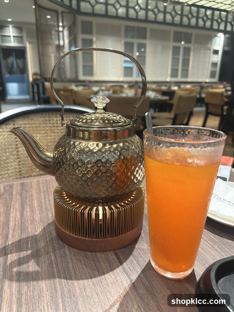 Table Setting with Tea Pot and Drink