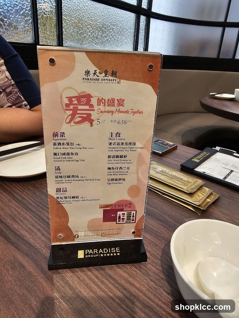 Paradise Dynasty Menu