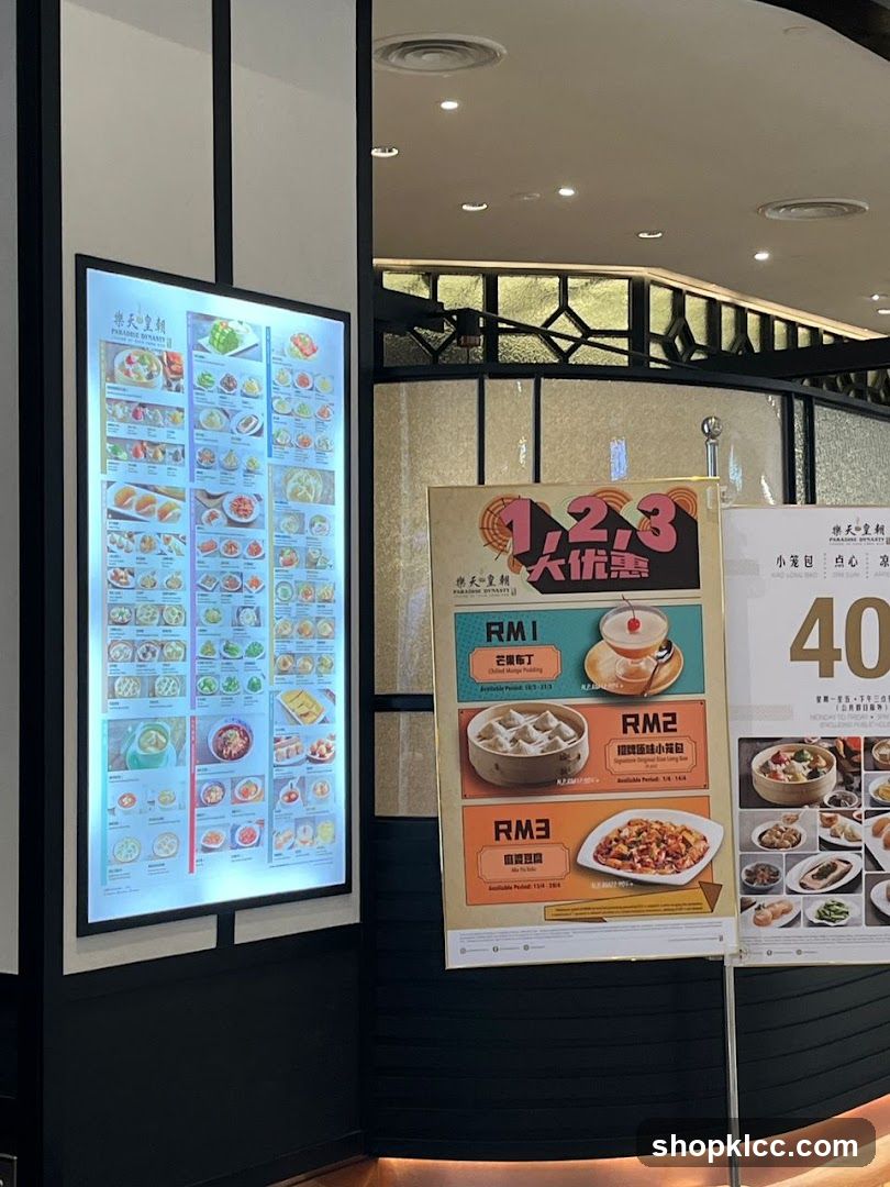 Promotional posters and menu