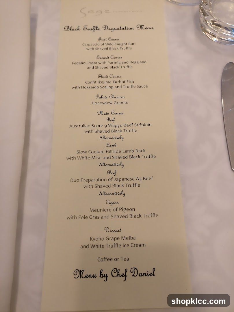Black Truffle Degustation Menu