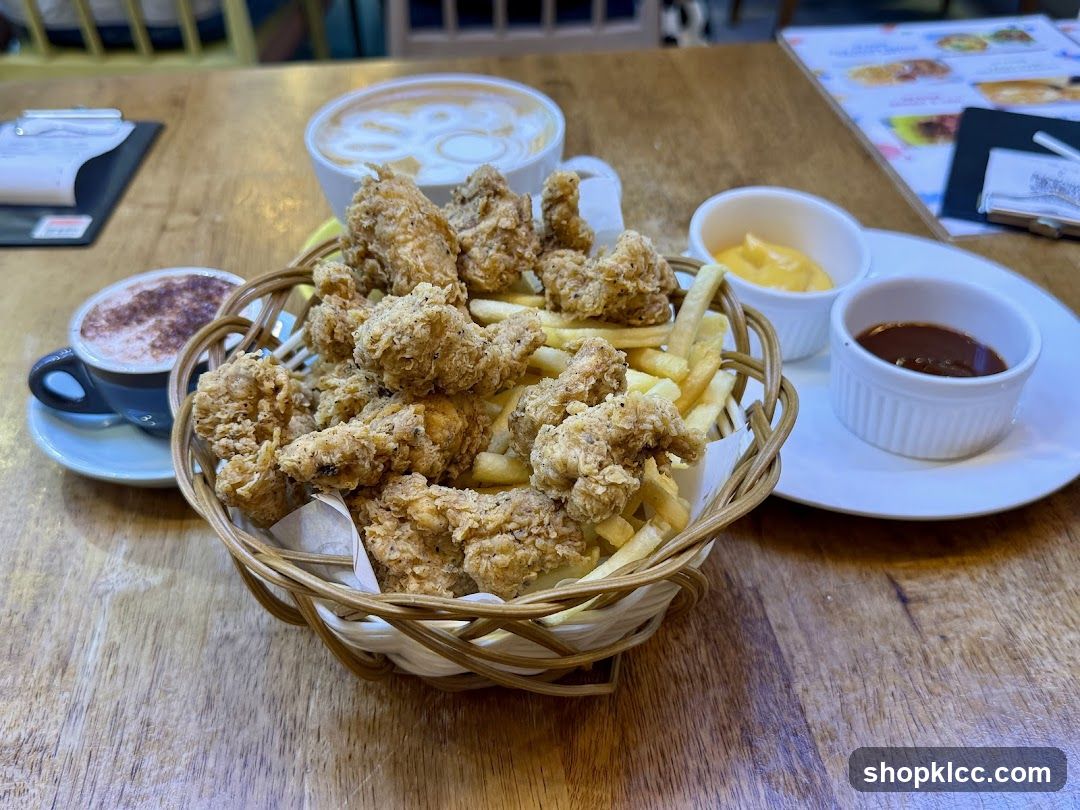 Fried Chicken Basket with Fries and Drinks