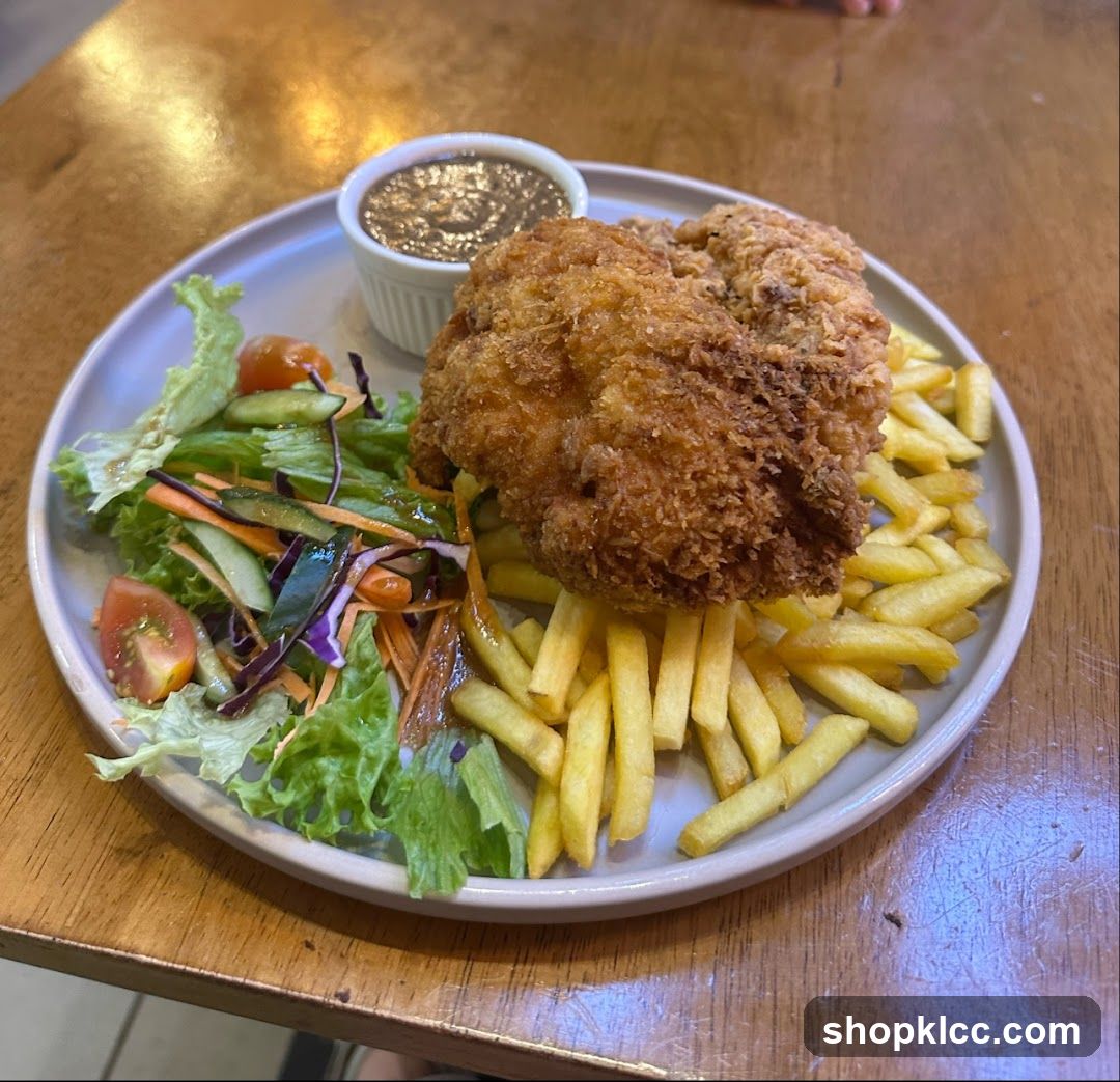 Fried Chicken with Fries and Salad