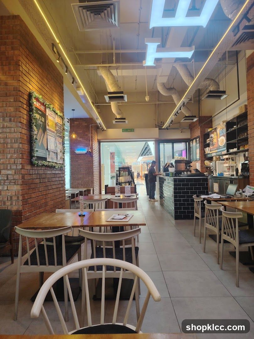 Cafe Interior with Seating and Counter