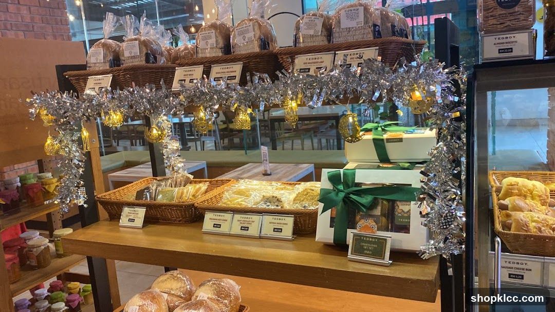 Bakery Display with Holiday Decorations
