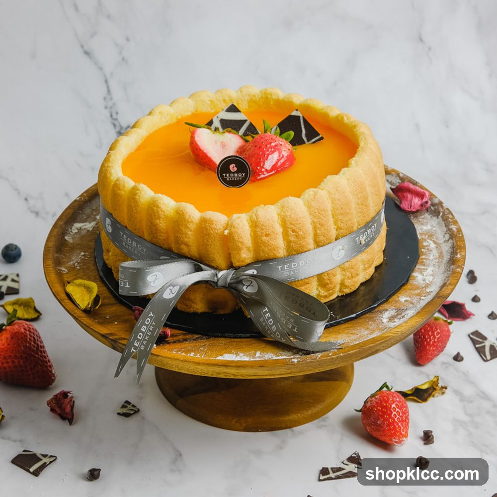 Orange Jelly Cake with Strawberries