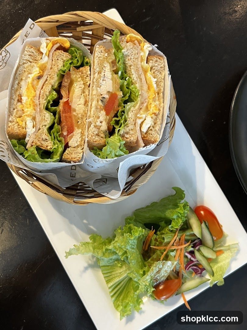 Club Sandwich with Side Salad