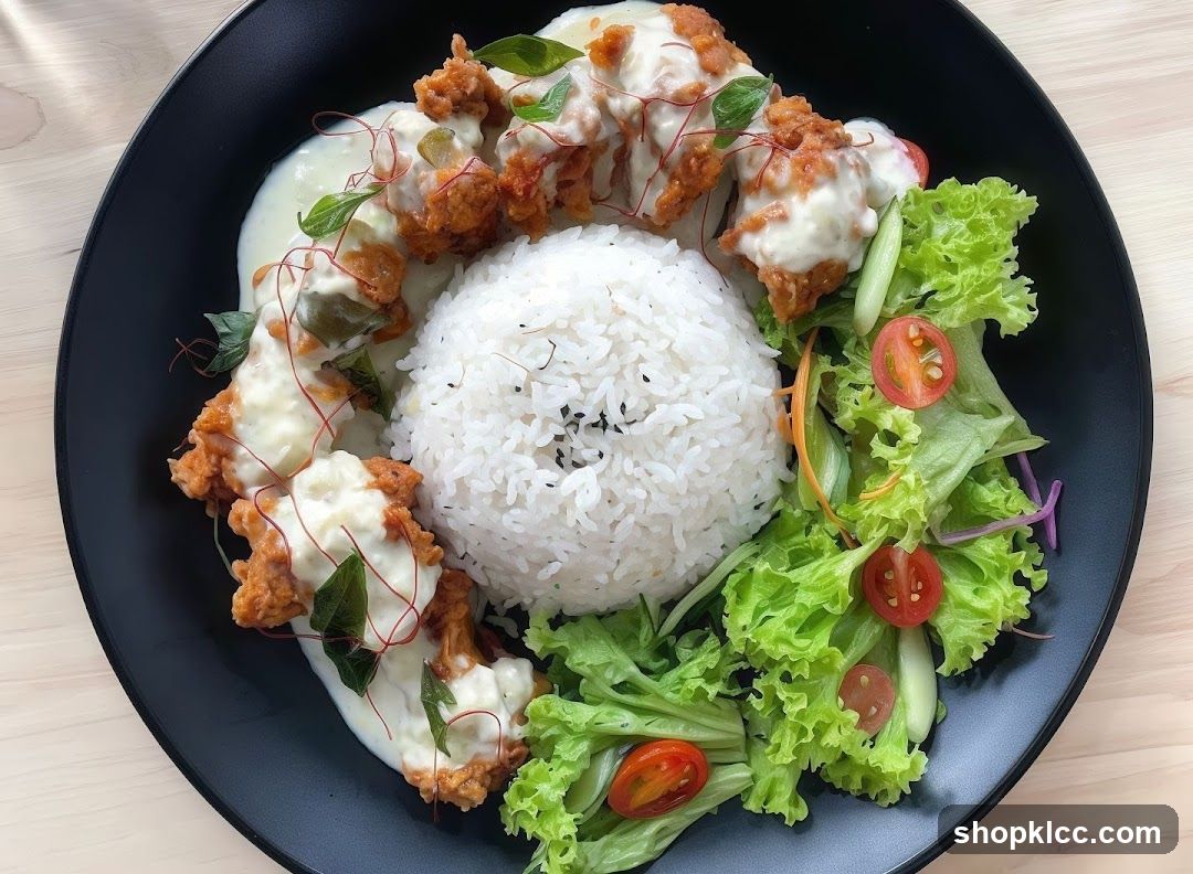 Fried Chicken with Rice and Salad