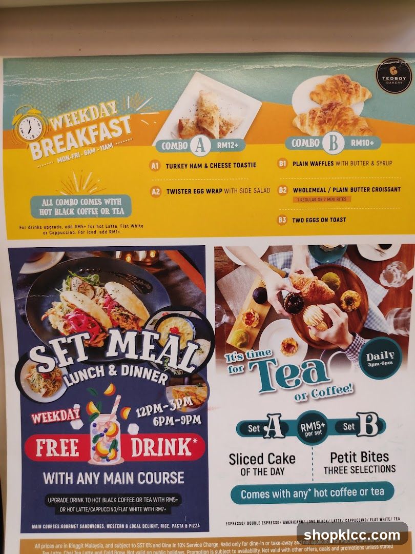 Tedboy Bakery Menu