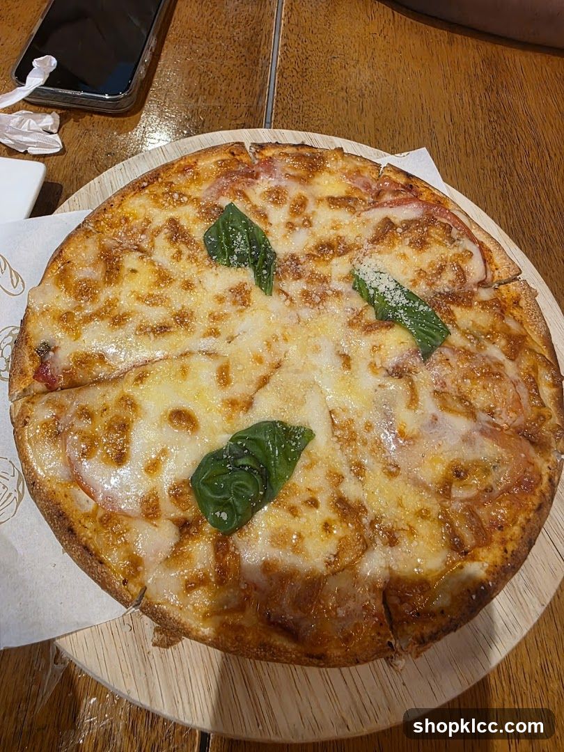 Pizza with Basil and Cheese