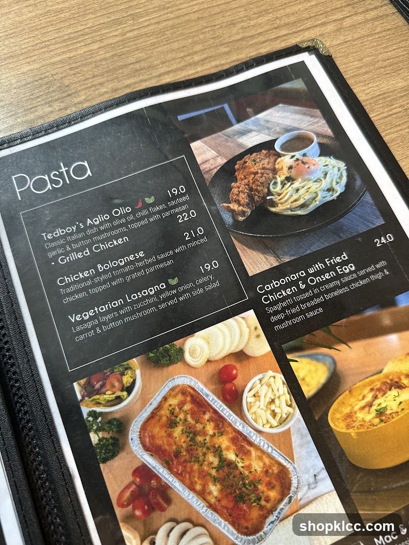 Pasta Menu
