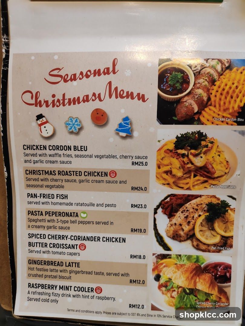 Seasonal Christmas Menu