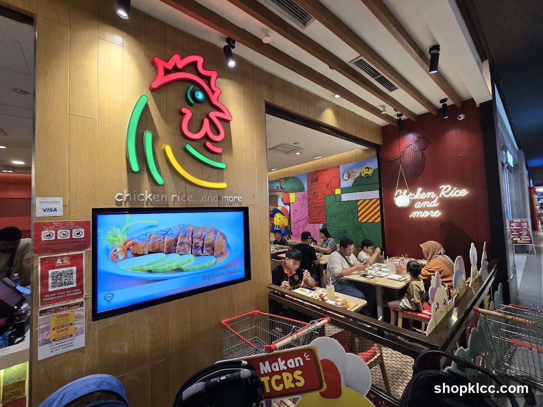 Restaurant Interior with Chicken Rice Signage