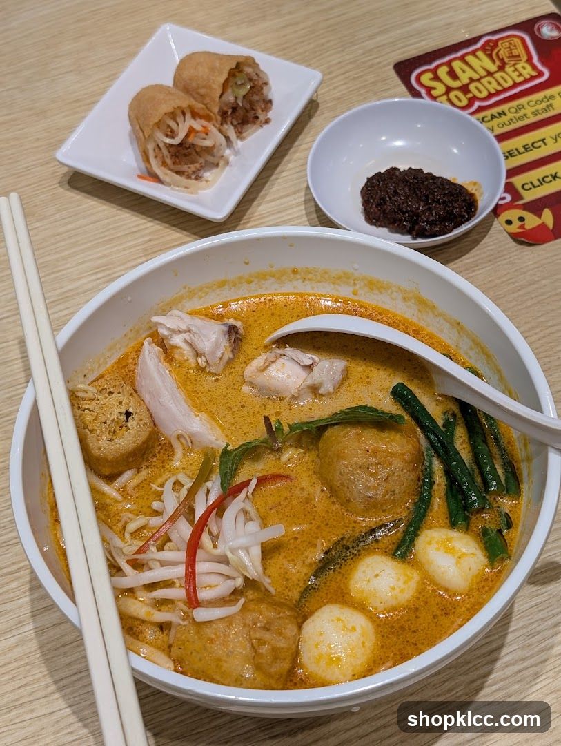 Curry Laksa with Spring Rolls