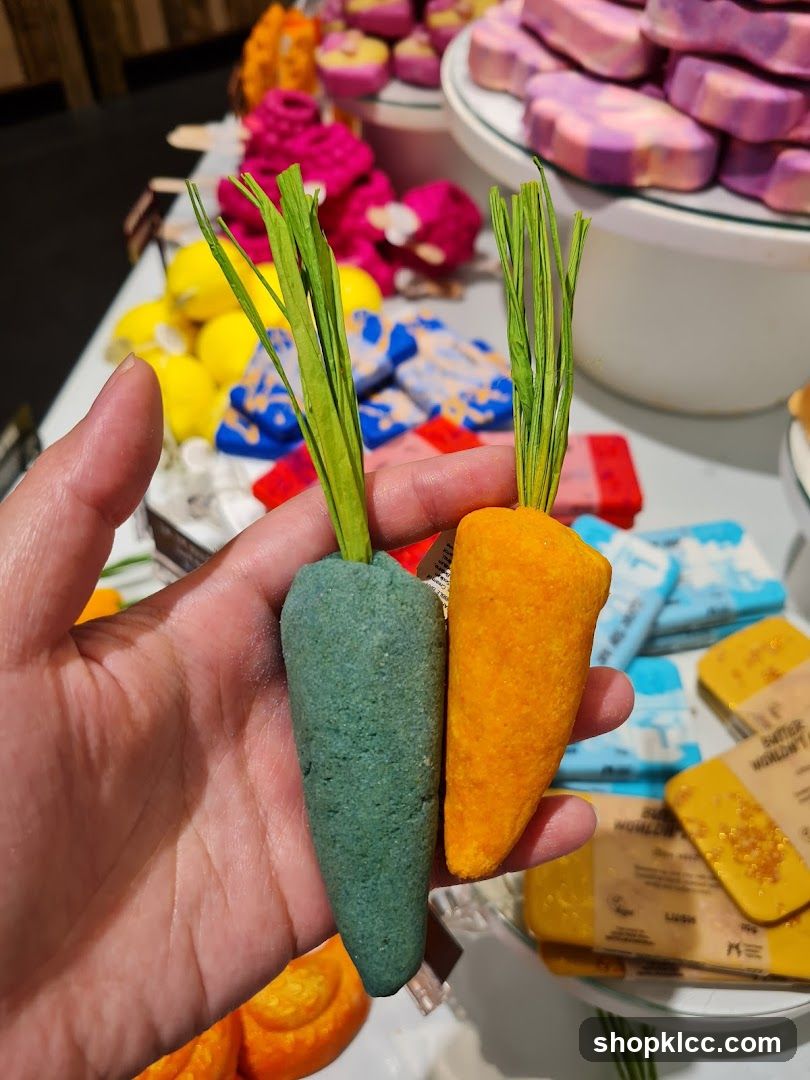 Carrot-shaped bath bombs