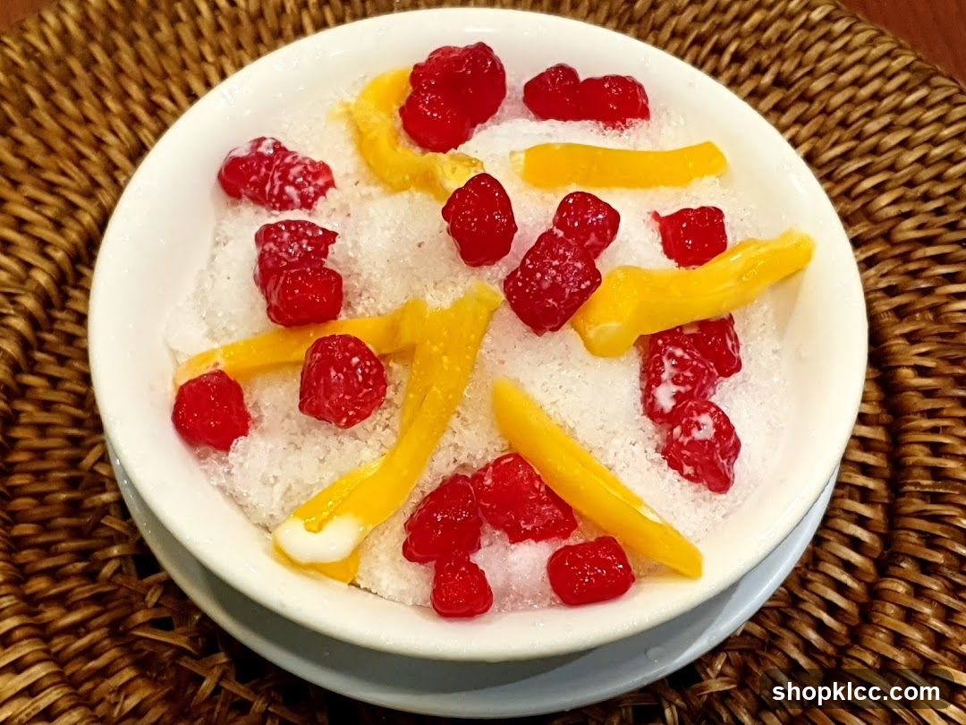 Dessert with Raspberries and Mango