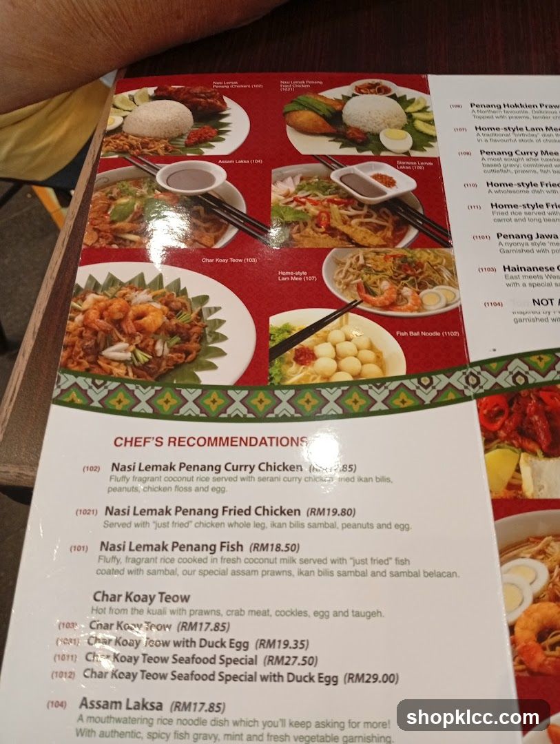 CHEF'S RECOMMENDATIONS