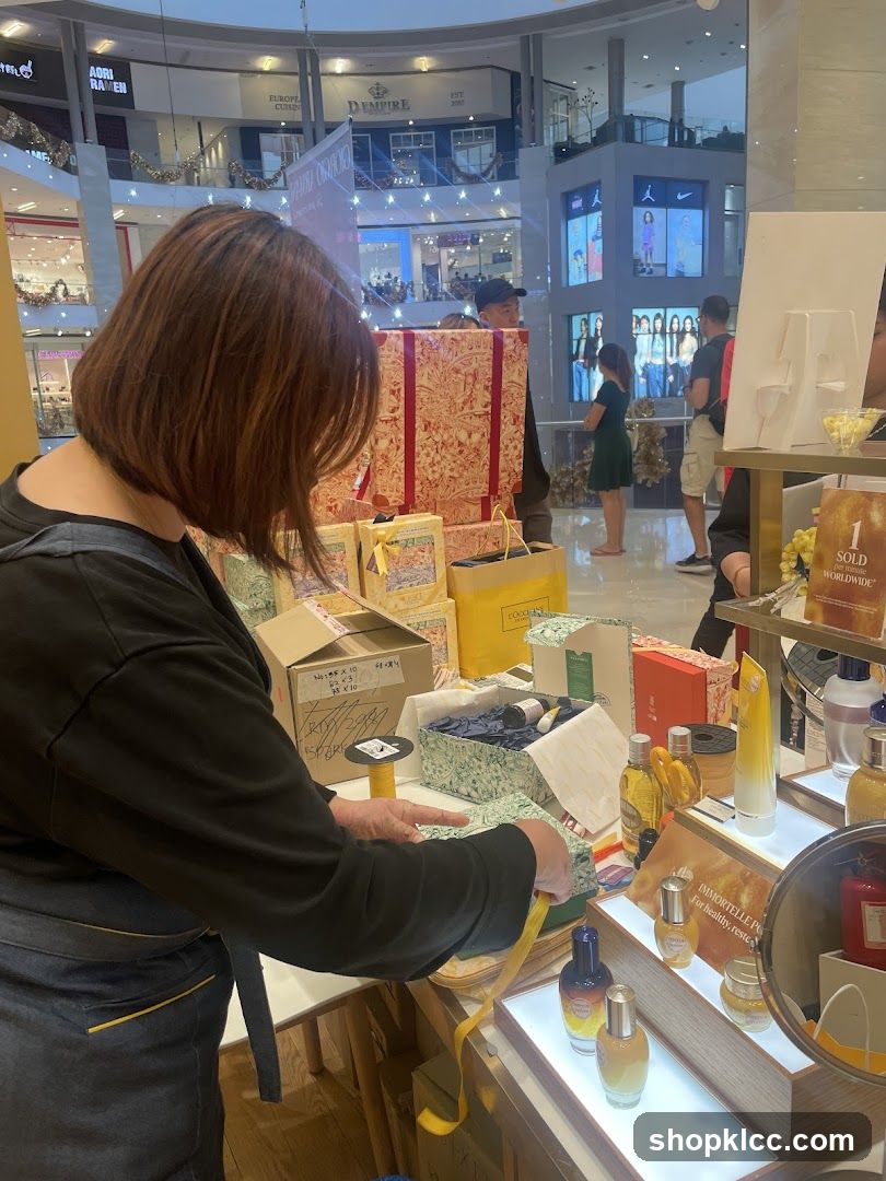 Gift Wrapping Station in a Mall
