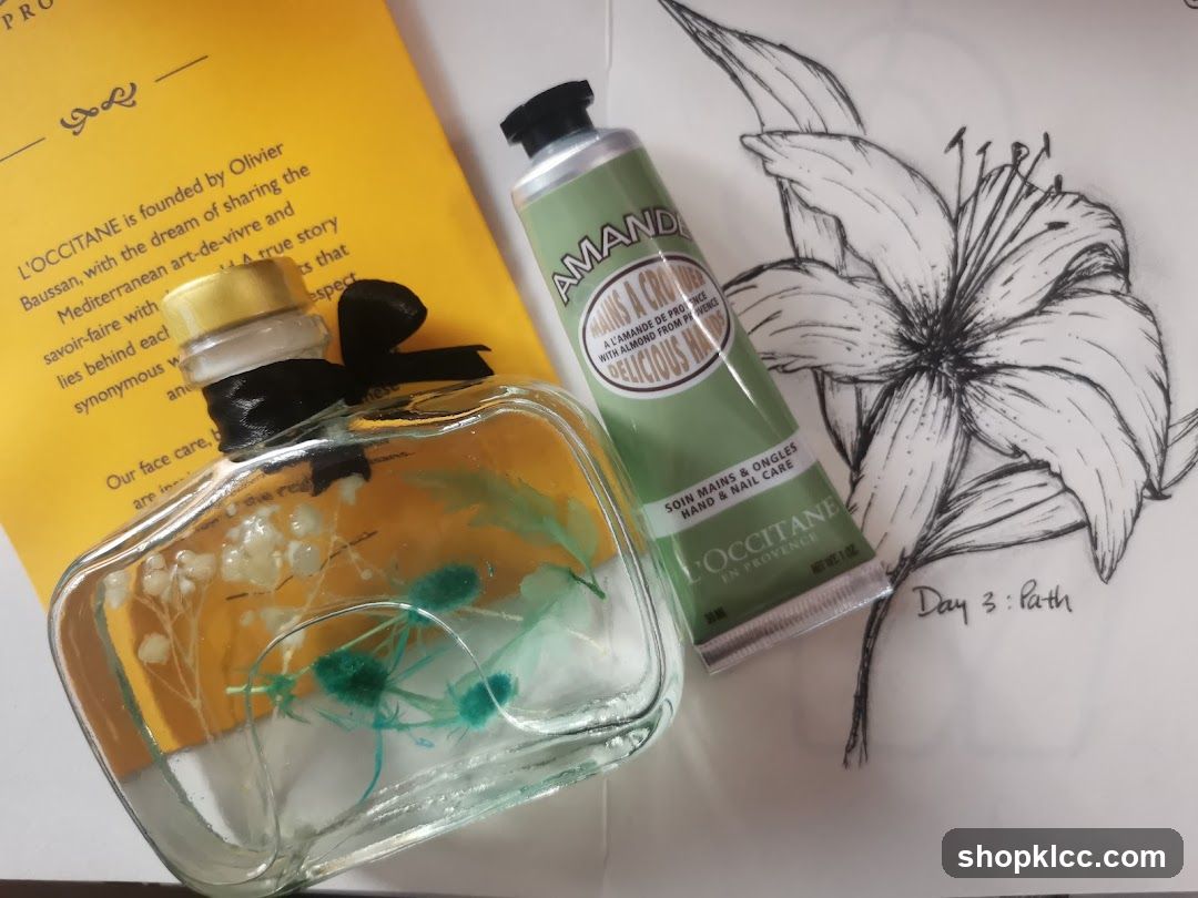 L'Occitane products and sketch