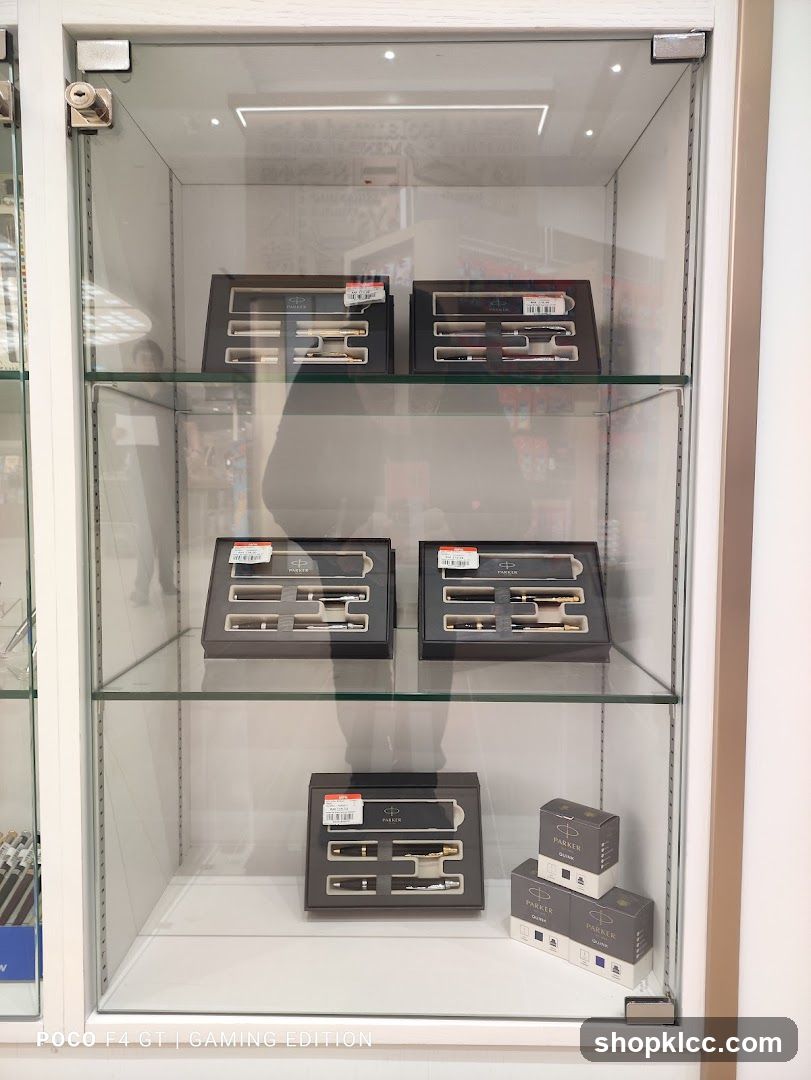 Display Case with Parker Pens