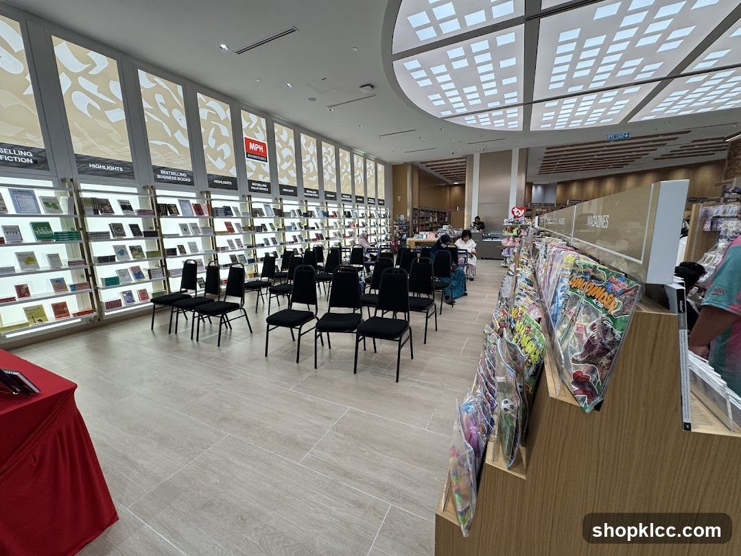 Bookstore Interior with Seating Area