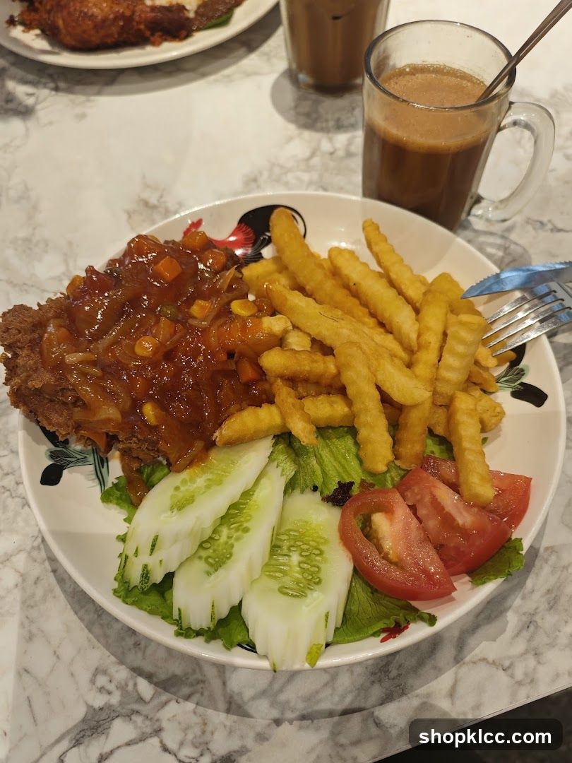 Chicken Chop with Fries and Salad