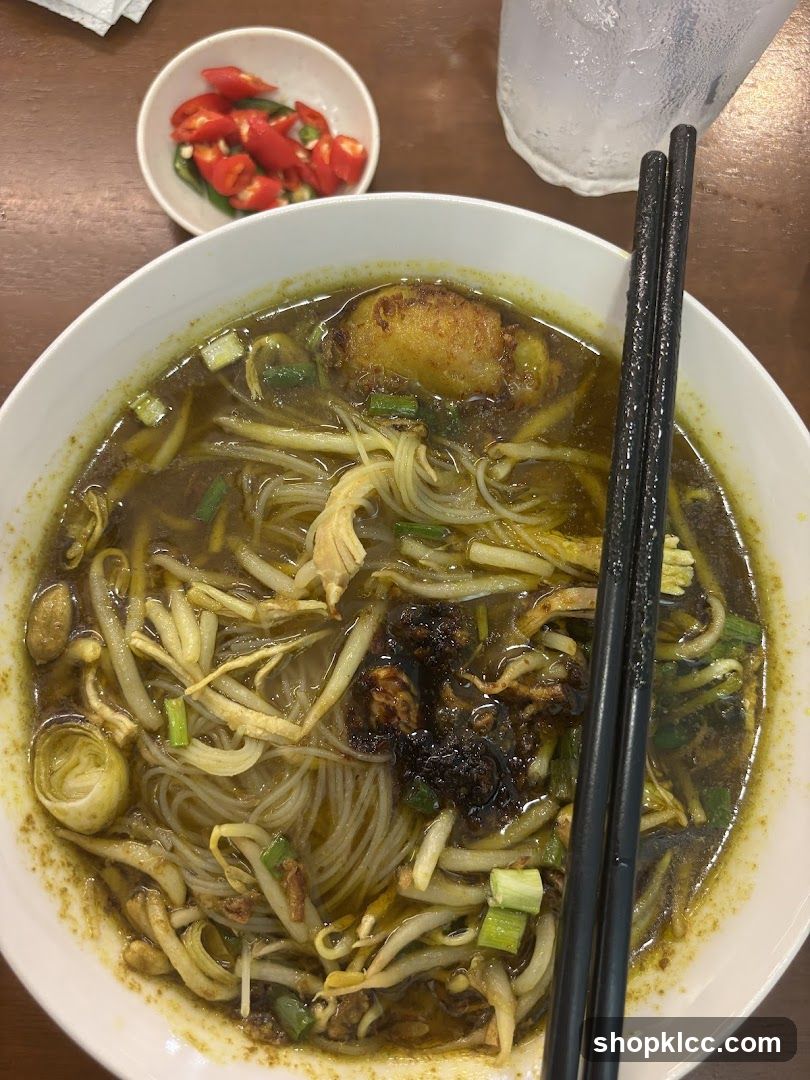 Noodle Soup with Chili and Drink