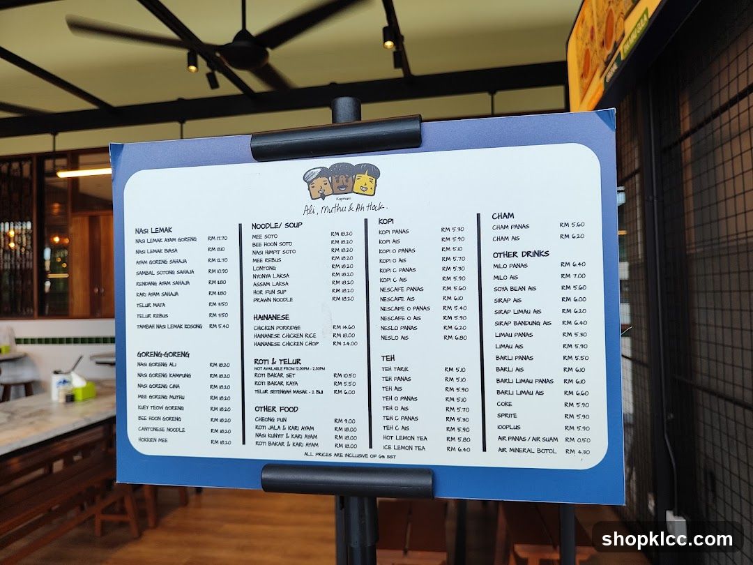 Ali, Muthu & Ah Hack Menu