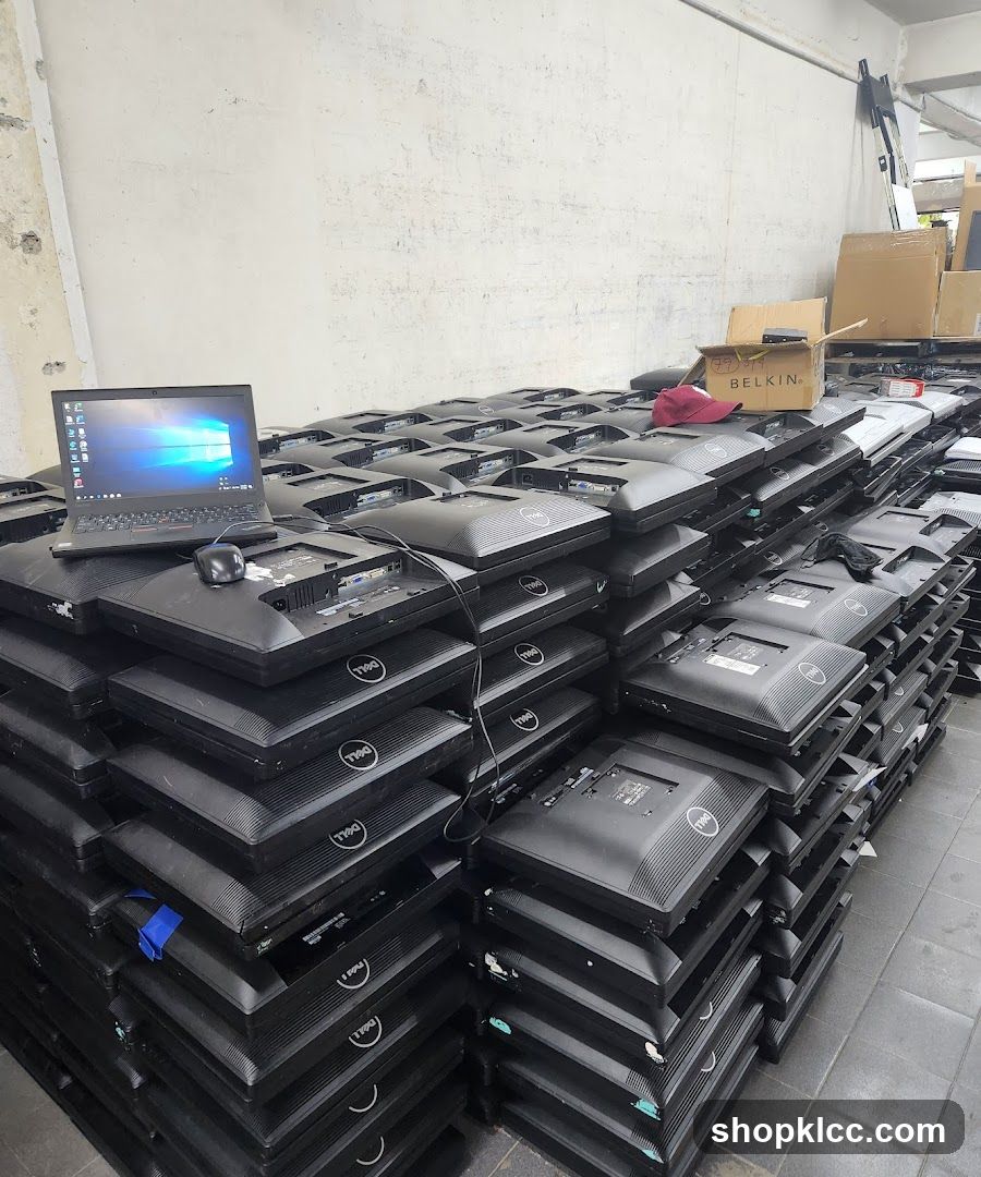 Stacks of Dell Monitors